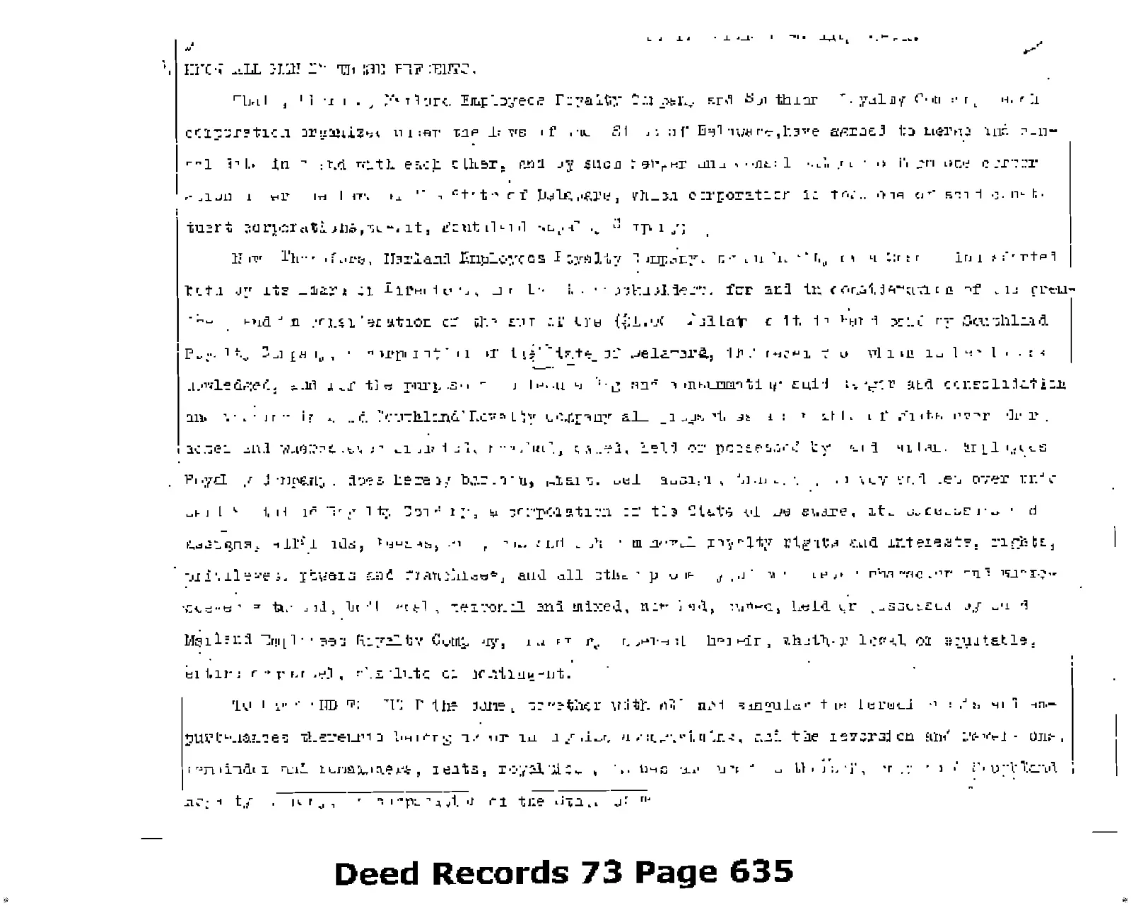 Marland Employees Royalty Co - Recorded V: Vol: 73 Pg: 635; Mineral Deed (Doc #DOCC1929-1-464226)